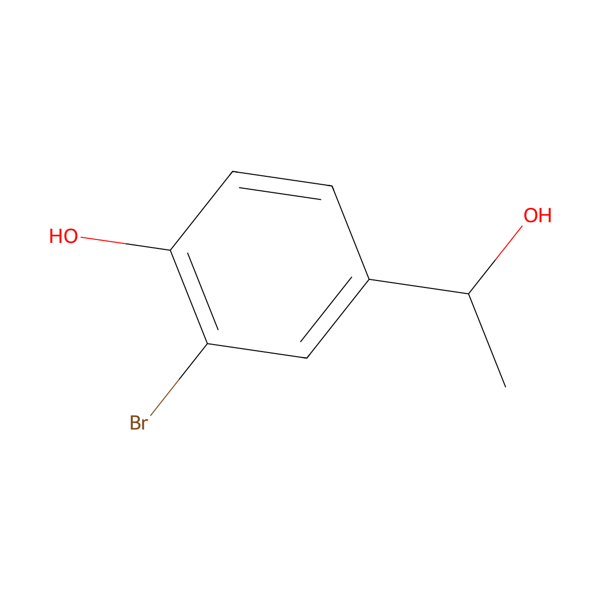 (s)-2-Bromo-4-(1-hydroxyethyl)phenol molecular structure, CAS 1932055-68-9