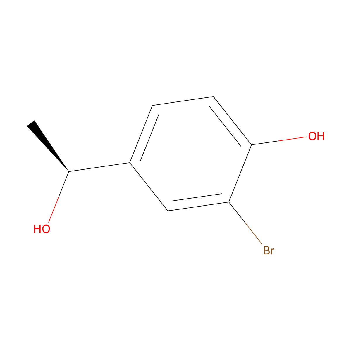 (s)-2-Bromo-4-(1-hydroxyethyl)phenol molecular structure, CAS 1932055-68-9
