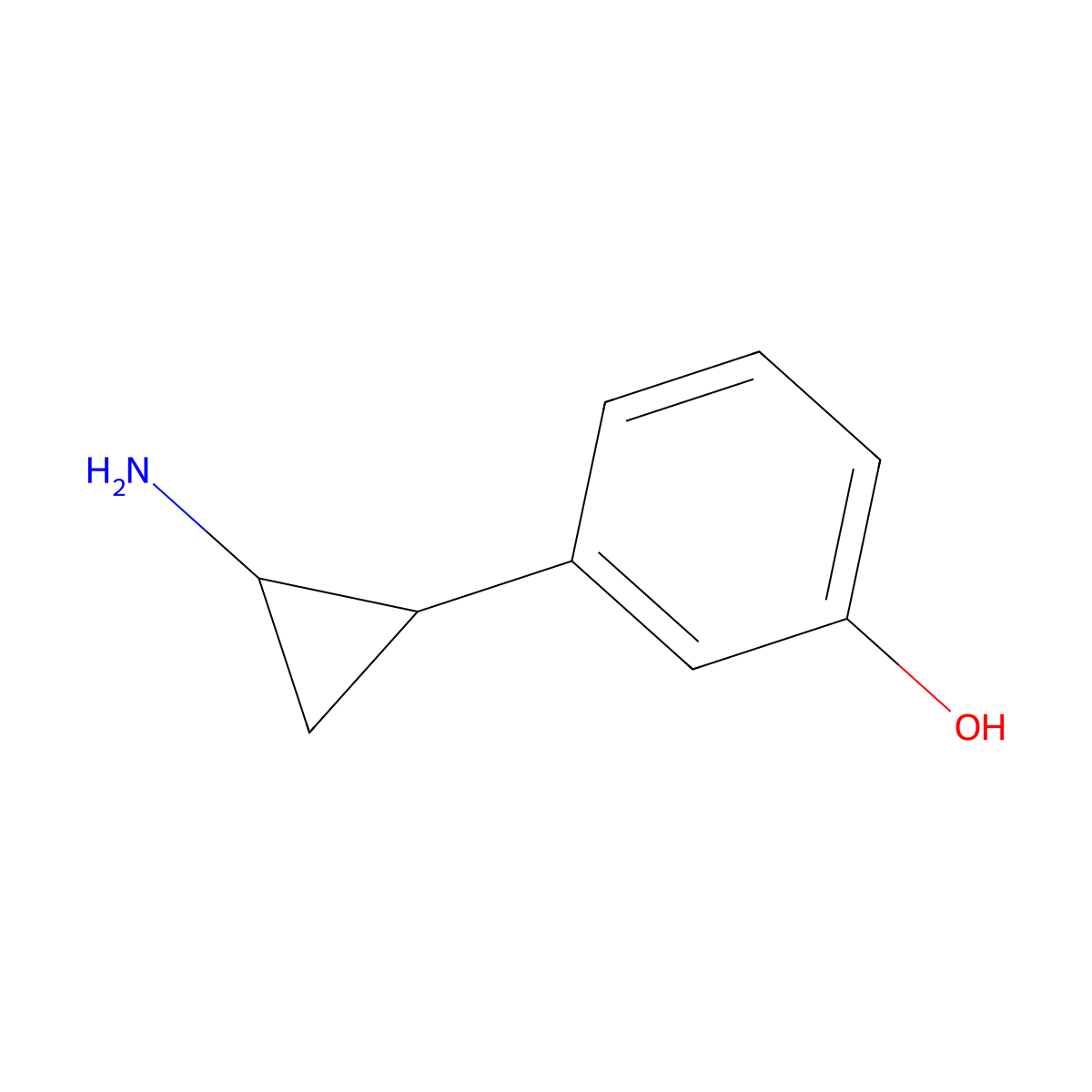 3-[(1R,2S)-2-Aminocyclopropyl]phenol molecular structure, CAS 1932056-71-7