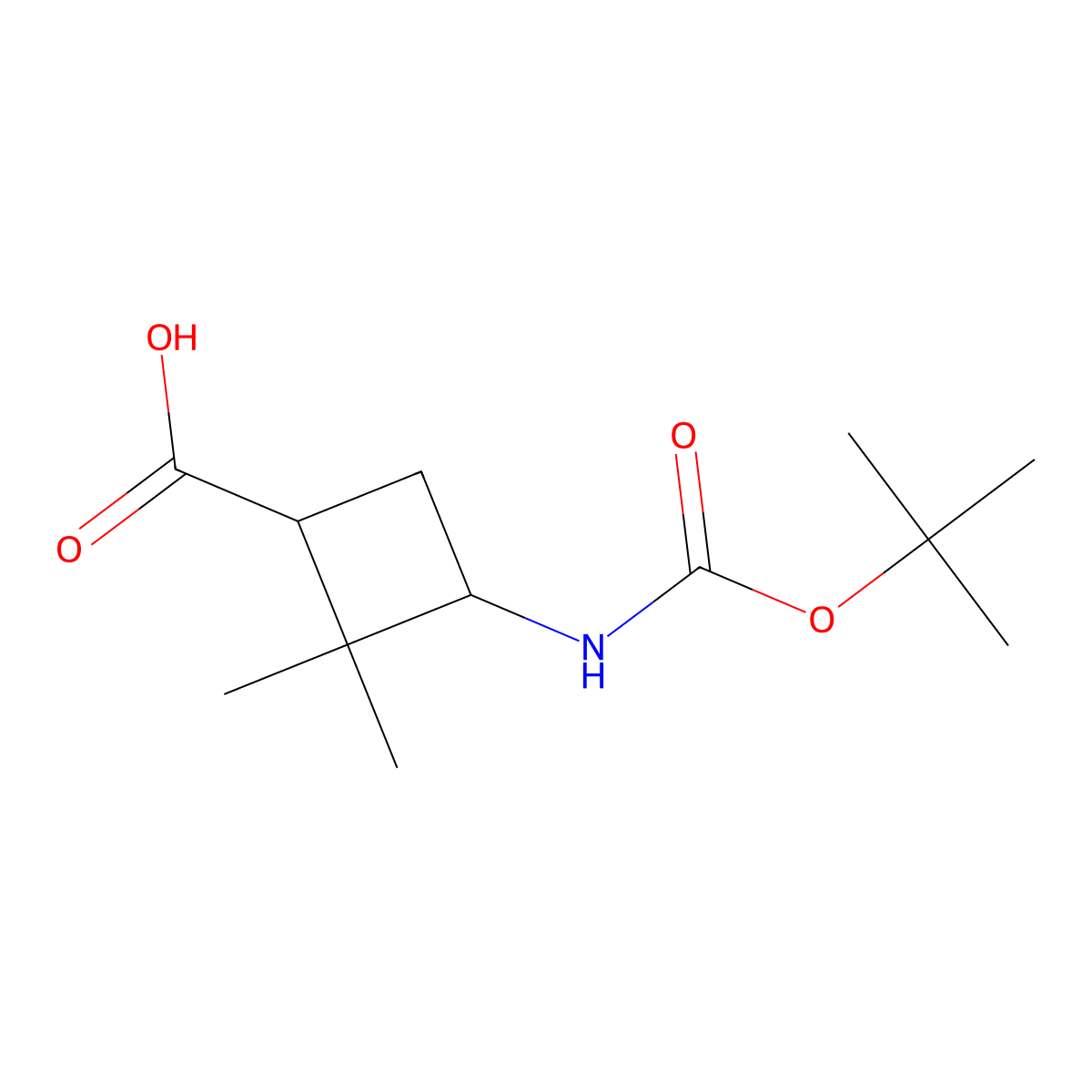 trans-3-(Boc-amino)-2,2-dimethylcyclobutane-carboxylic acid molecular structure, CAS 1932060-35-9