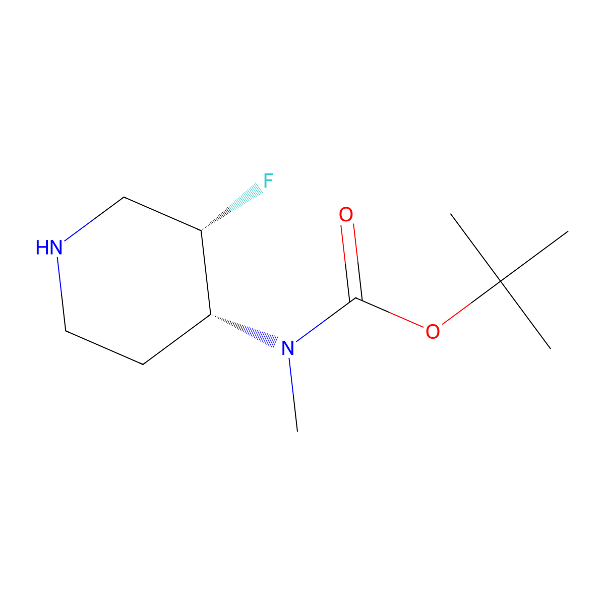 cis-(3-Fluoro-piperidin-4-yl)methyl-carbamic acid tert-butyl ester molecular structure, CAS 1932066-19-7
