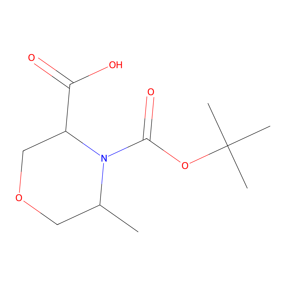 (3S,5S)-4-[(tert-butoxy)carbonyl]-5-methylmorpholine-3-carboxylic acid molecular structure, CAS 1932075-16-5