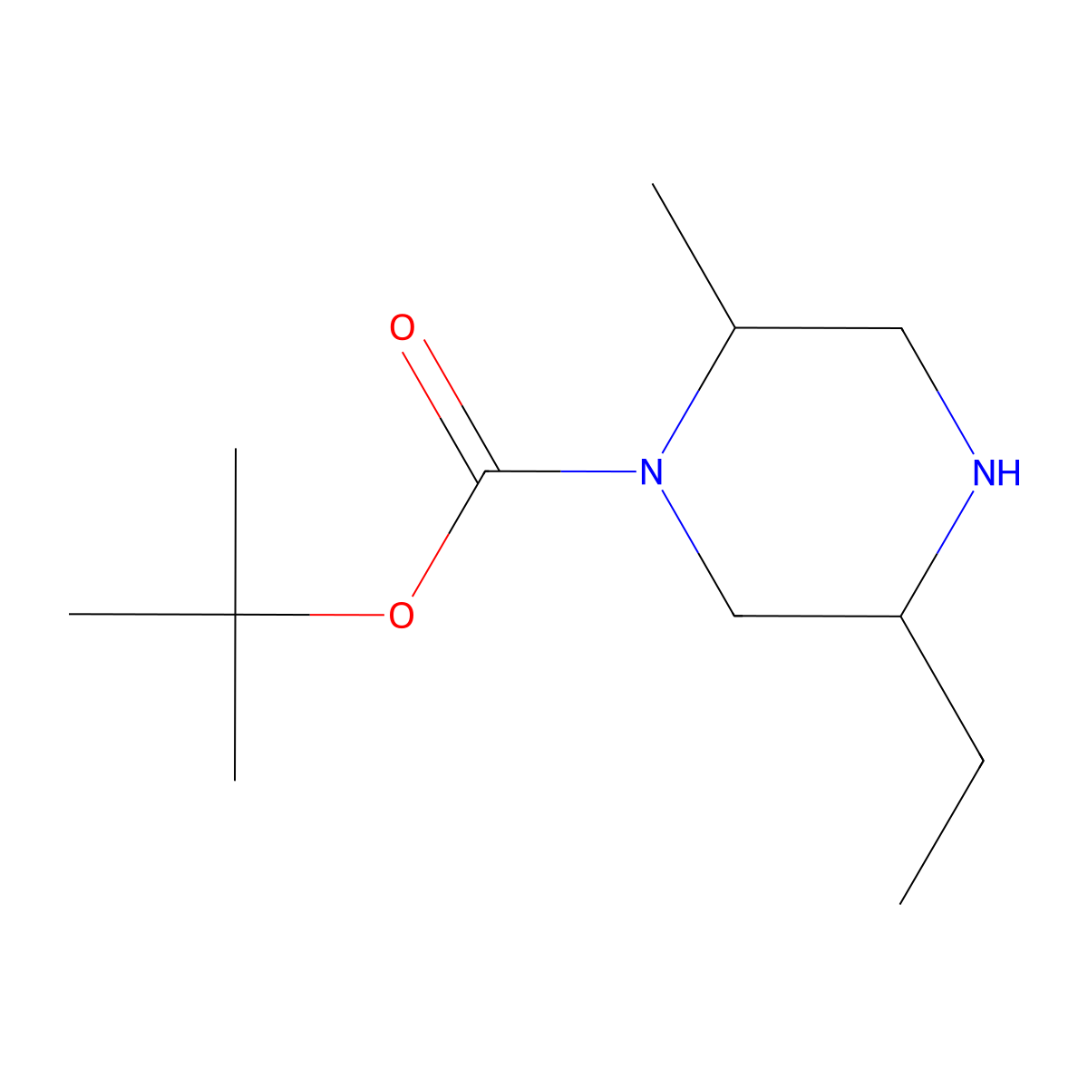 (2S,5R)-tert-Butyl 5-ethyl-2-methylpiperazine-1-carboxylate molecular structure, CAS 1932079-78-1