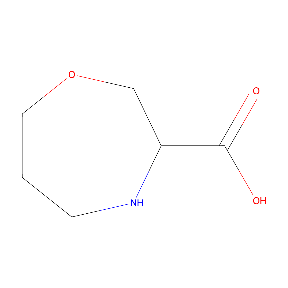 (3S)-1,4-Oxazepane-3-carboxylic acid molecular structure, CAS 1932083-95-8