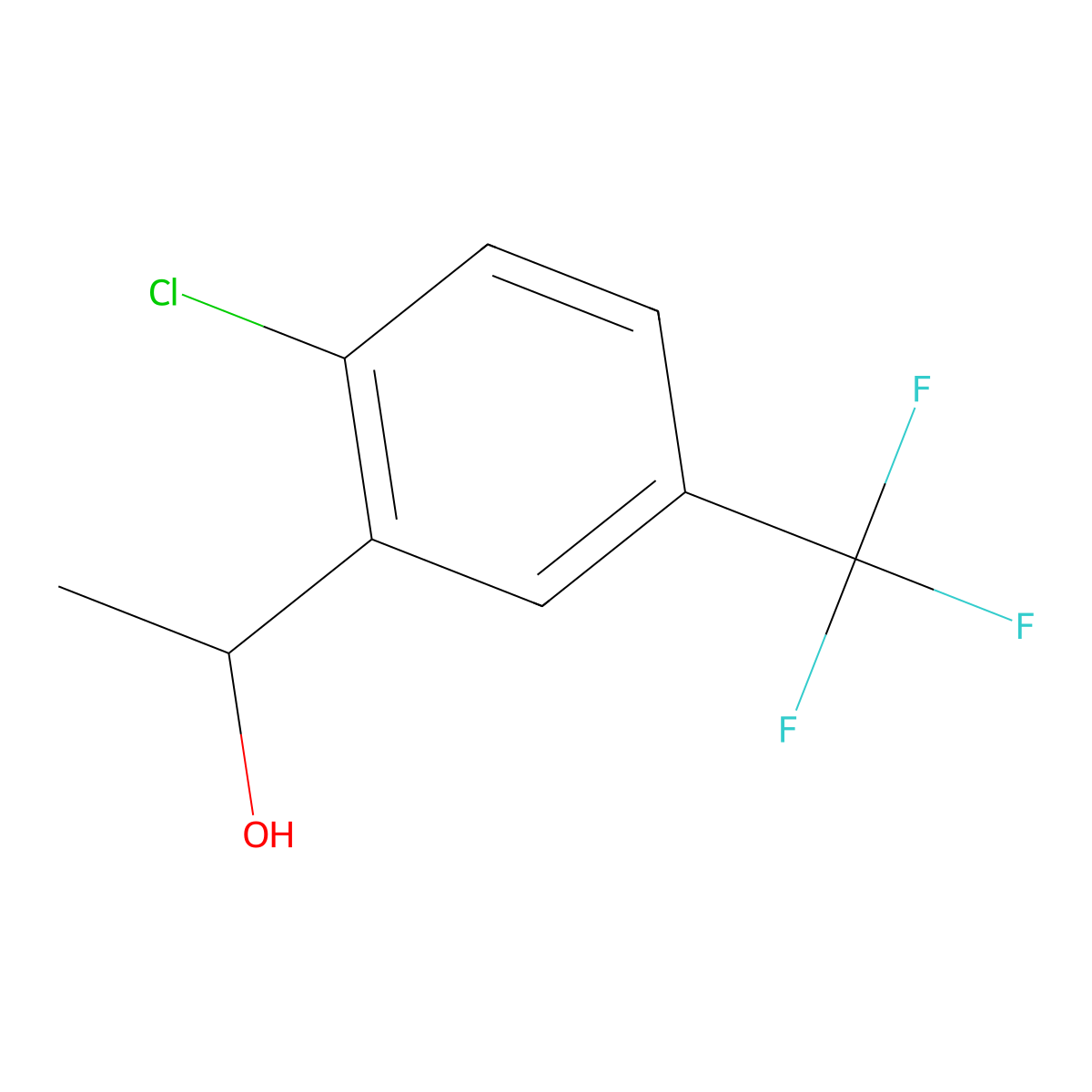 (S)-1-(2-Chloro-5-(trifluoromethyl)phenyl)ethan-1-ol molecular structure, CAS 1932085-58-9