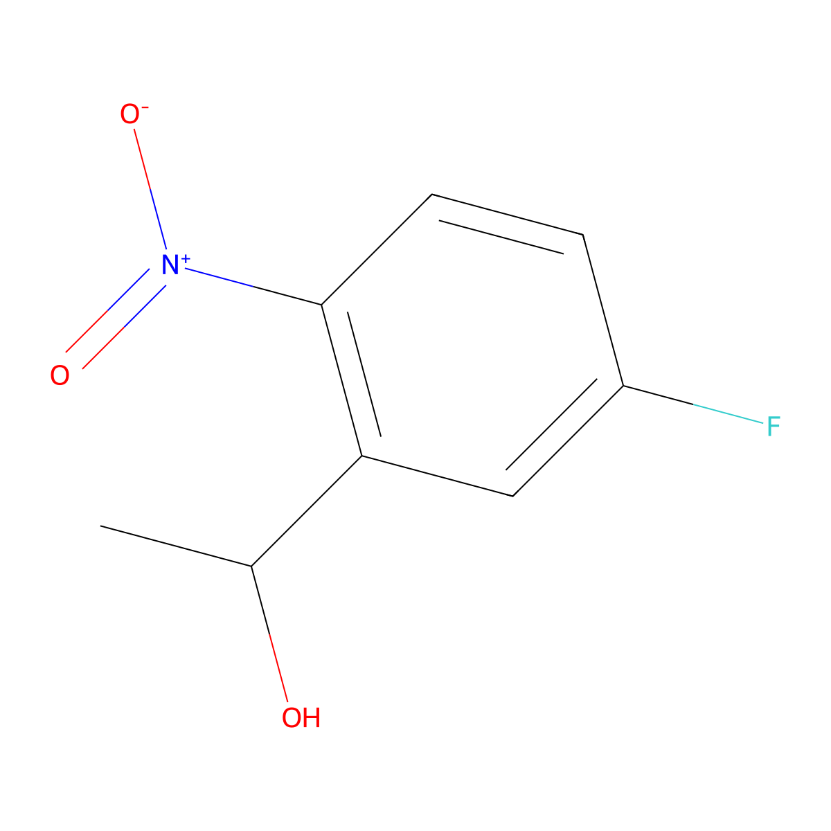 (1S)-1-(5-fluoro-2-nitrophenyl)ethan-1-ol molecular structure, CAS 1932086-59-3