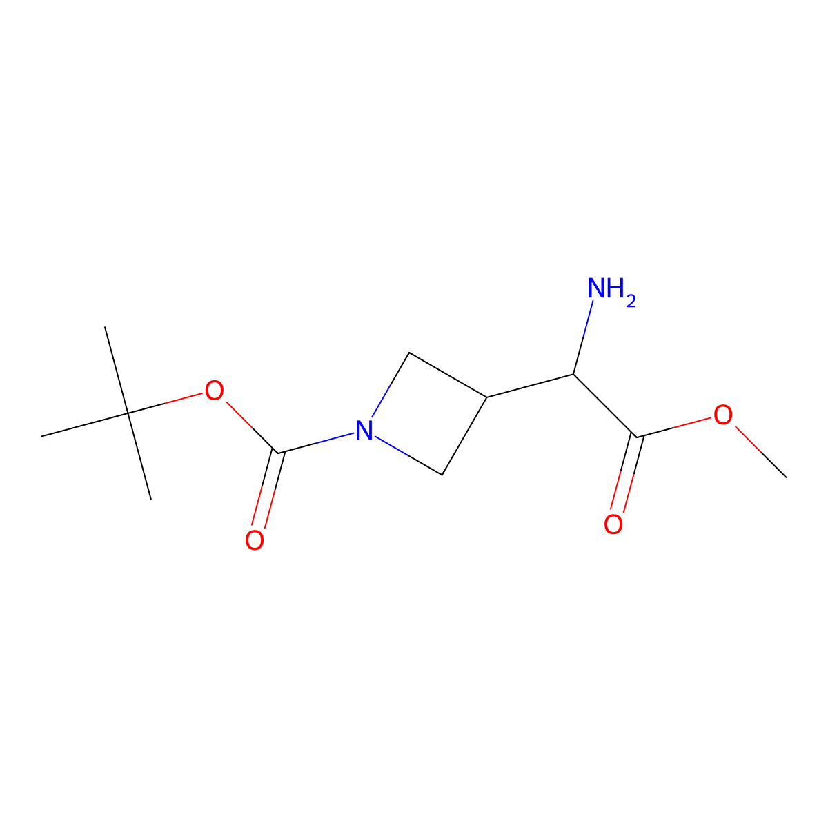 tert-Butyl 3-[(1S)-1-amino-2-methoxy-2-oxo-ethyl]azetidine-1-carboxylate molecular structure, CAS 1932092-98-2