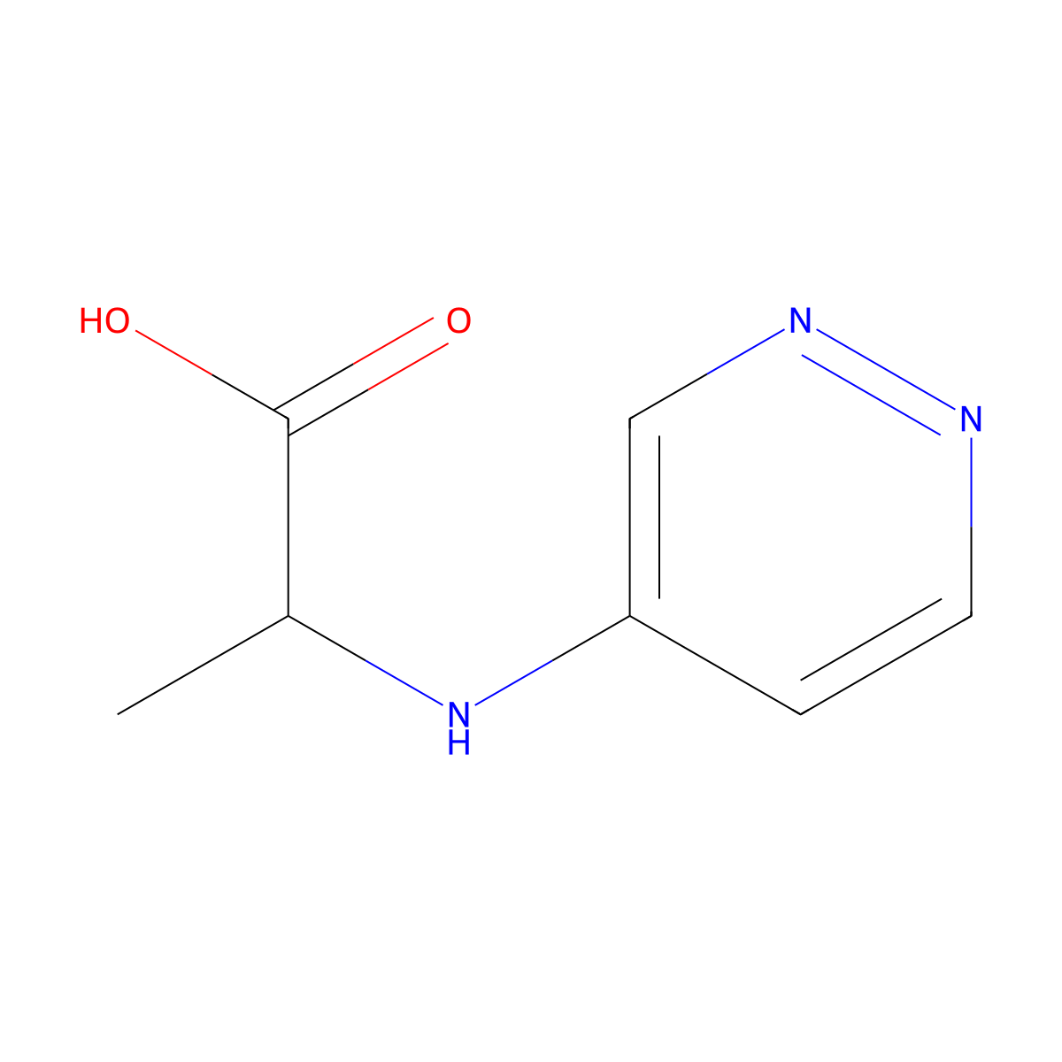 (2S)-2-[(pyridazin-4-yl)amino]propanoic acid molecular structure, CAS 1932095-26-5