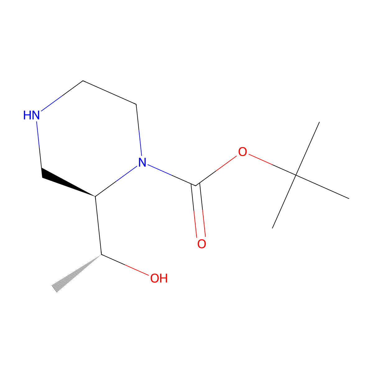 (R)-1-Boc-2-((R)-1-hydroxyethyl)piperazine molecular structure, CAS 1932095-36-7