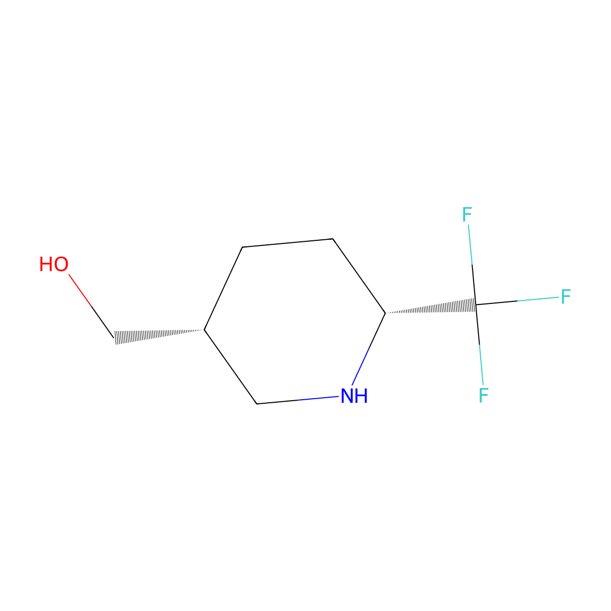 cis-((6-(Trifluoromethyl)piperidin-3-YL)methanol molecular structure, CAS 1932097-26-1