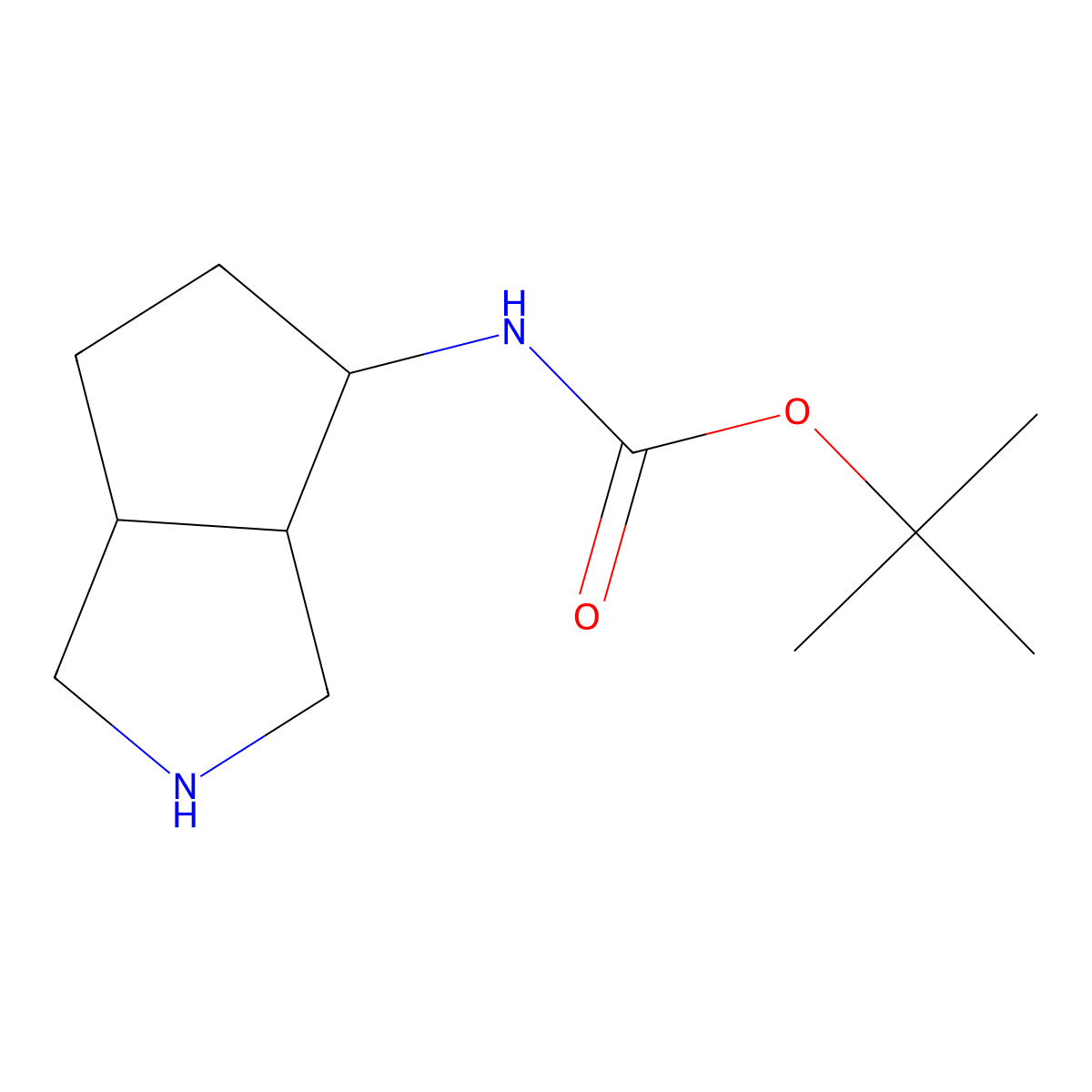 tert-butyl N-[(3aS,4R,6aR)-1,2,3,3a,4,5,6,6a-octahydrocyclopenta[c]pyrrol-4-yl]carbamate molecular structure, CAS 1932104-56-7