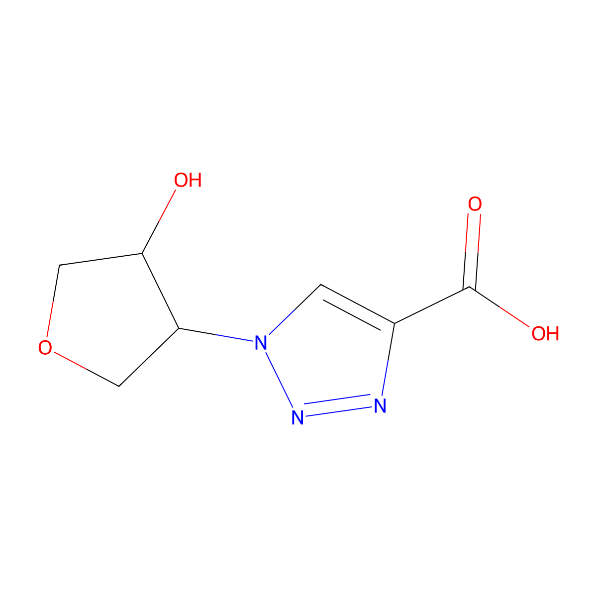 rac-1-[(3R,4S)-4-hydroxyoxolan-3-yl]-1H-1,2,3-triazole-4-carboxylic acid molecular structure, CAS 1932108-24-1