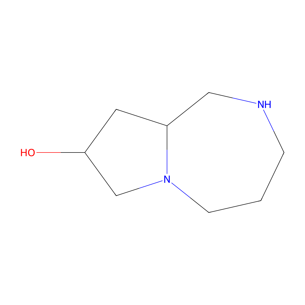(8R,9AS)-Octahydro-1H-pyrrolo[1,2-A][1,4]diazepin-8-OL molecular structure, CAS 1932117-21-9