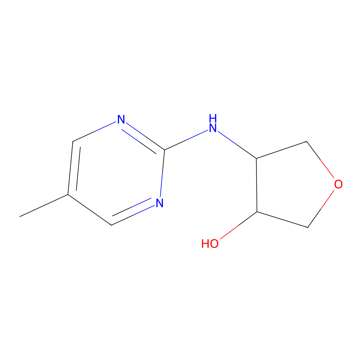 (3S,4R)-4-[(5-Methylpyrimidin-2-yl)amino]oxolan-3-ol molecular structure, CAS 1932122-41-2