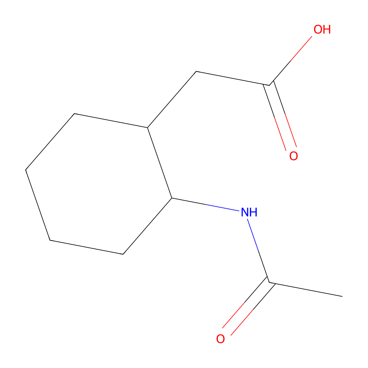 rac-2-[(1R,2R)-2-acetamidocyclohexyl]acetic acid molecular structure, CAS 1932122-89-8