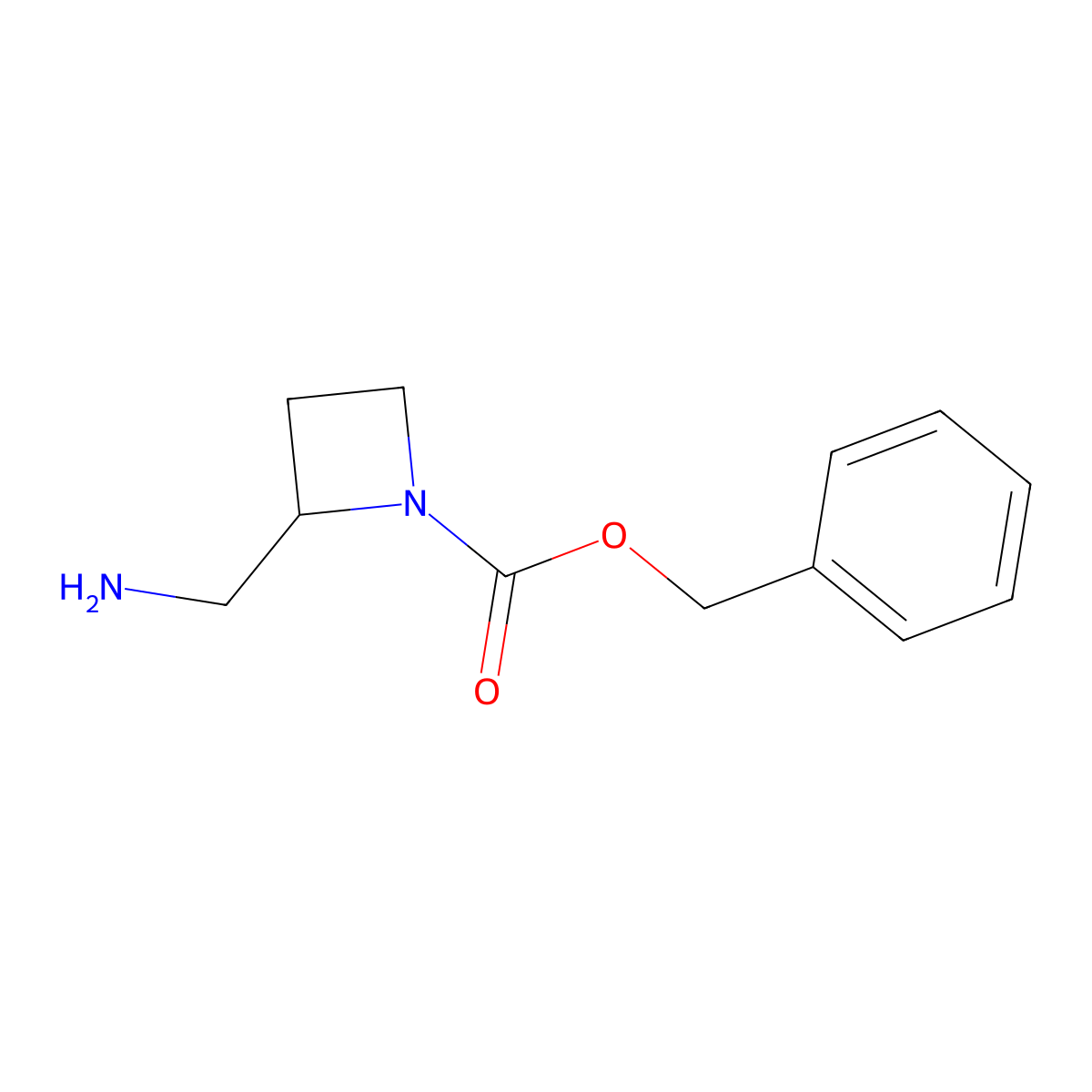 benzyl (2R)-2-(aminomethyl)azetidine-1-carboxylate molecular structure, CAS 1932130-51-2