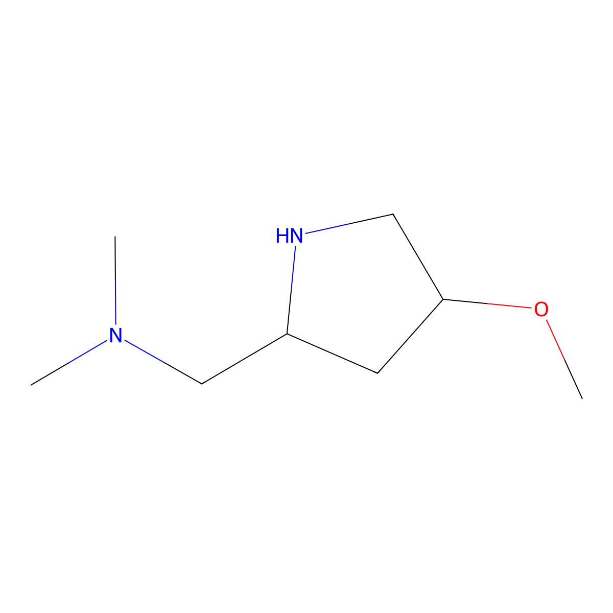 (((2S,4S)-4-methoxypyrrolidin-2-yl)methyl)dimethylamine molecular structure, CAS 1932138-97-0