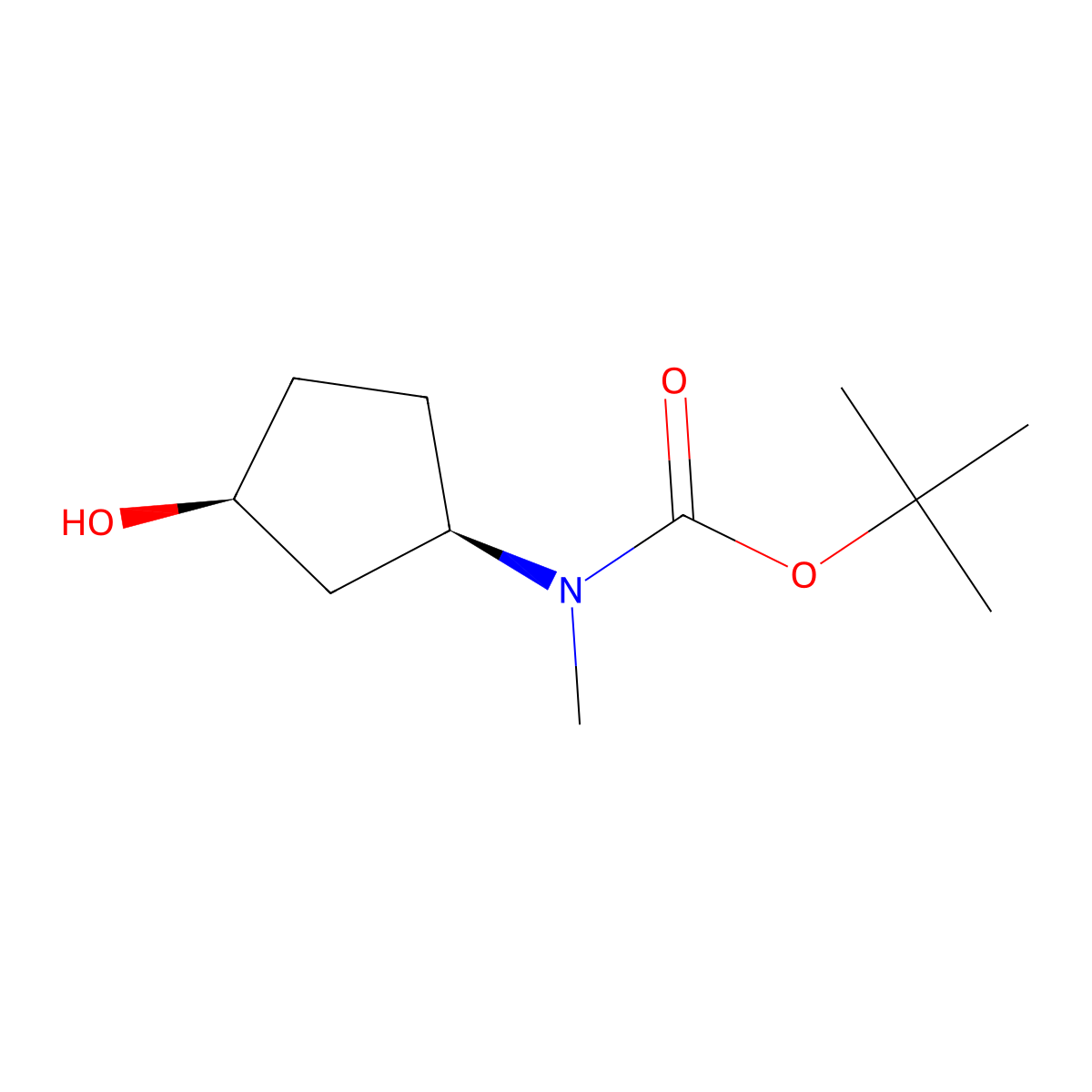 tert-Butyl ((1R,3S)-3-hydroxycyclopentyl)(methyl)carbamate molecular structure, CAS 1932140-19-6