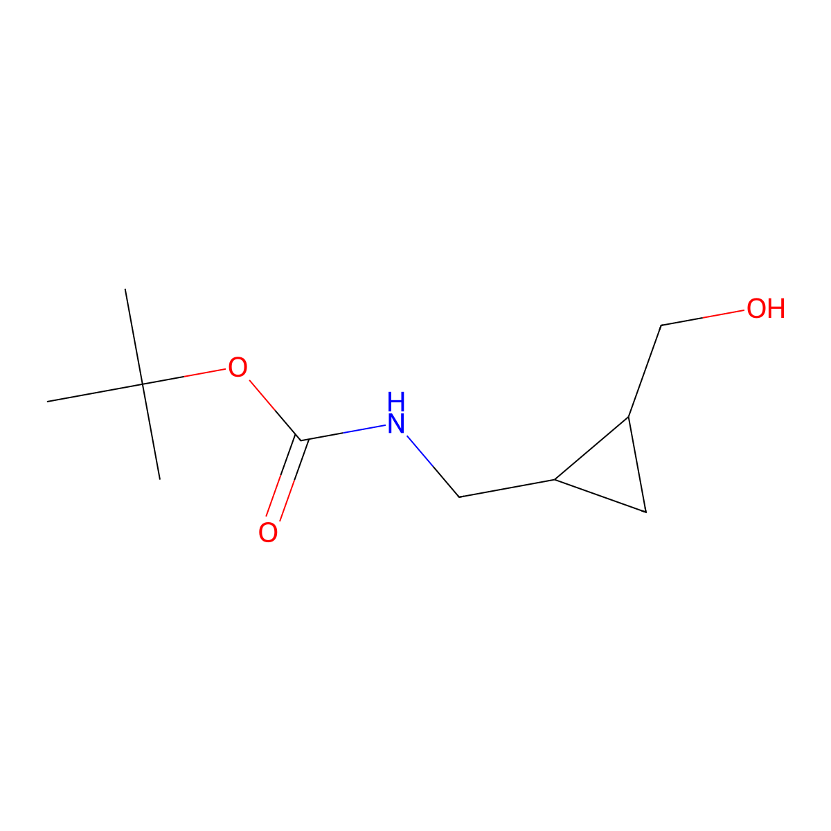rac-tert-butyl N-{[(1R,2R)-2-(hydroxymethyl)cyclopropyl]methyl}carbamate molecular structure, CAS 1932141-66-6