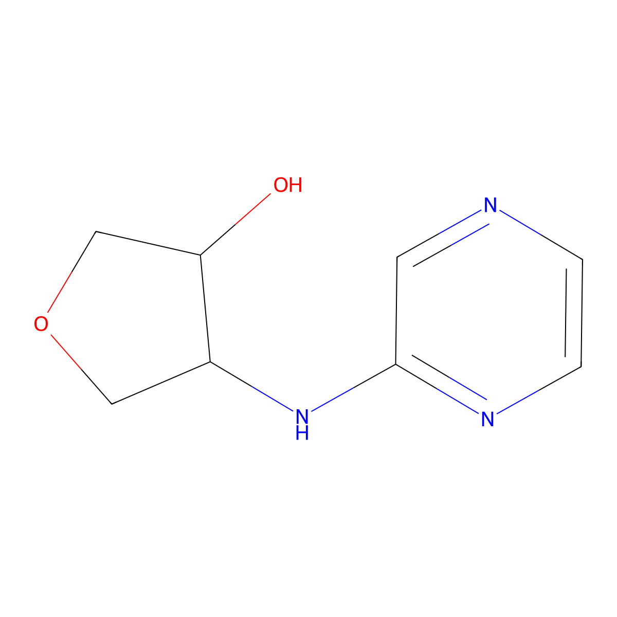 (3s,4r)-4-[(Pyrazin-2-yl)amino]oxolan-3-ol molecular structure, CAS 1932148-09-8