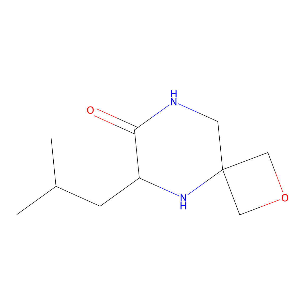 (S)-6-isobutyl-2-oxa-5,8-diazaspiro[3.5]nonan-7-one molecular structure, CAS 1932158-02-5