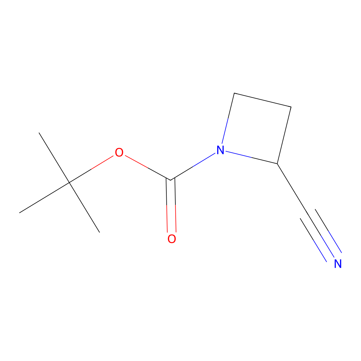 tert-butyl (2R)-2-cyanoazetidine-1-carboxylate molecular structure, CAS 1932159-94-8