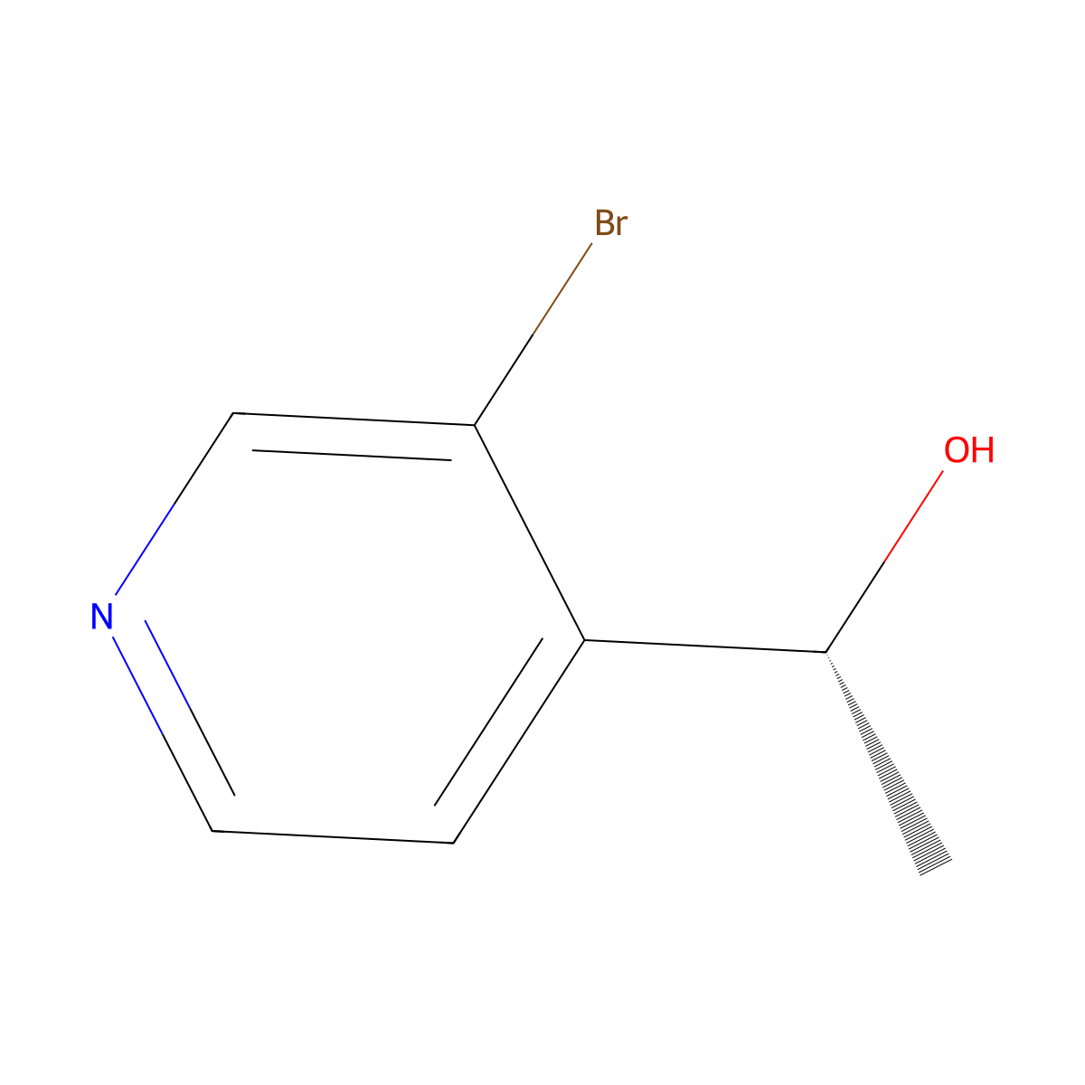(1R)-1-(3-bromopyridin-4-yl)ethan-1-ol molecular structure, CAS 1932164-55-0