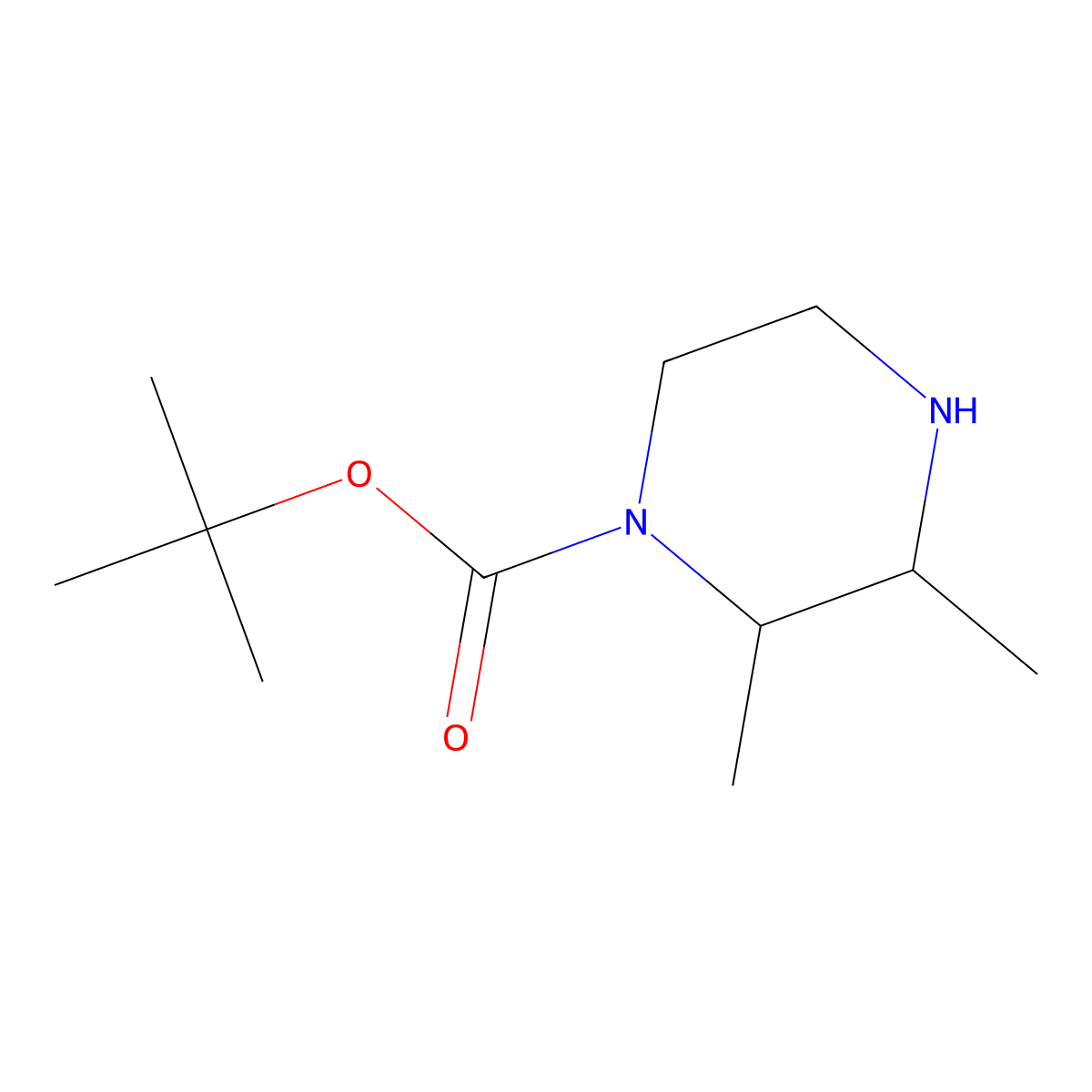 Tert-butyl (2S,3R)-2,3-dimethylpiperazine-1-carboxylate molecular structure, CAS 1932164-94-7