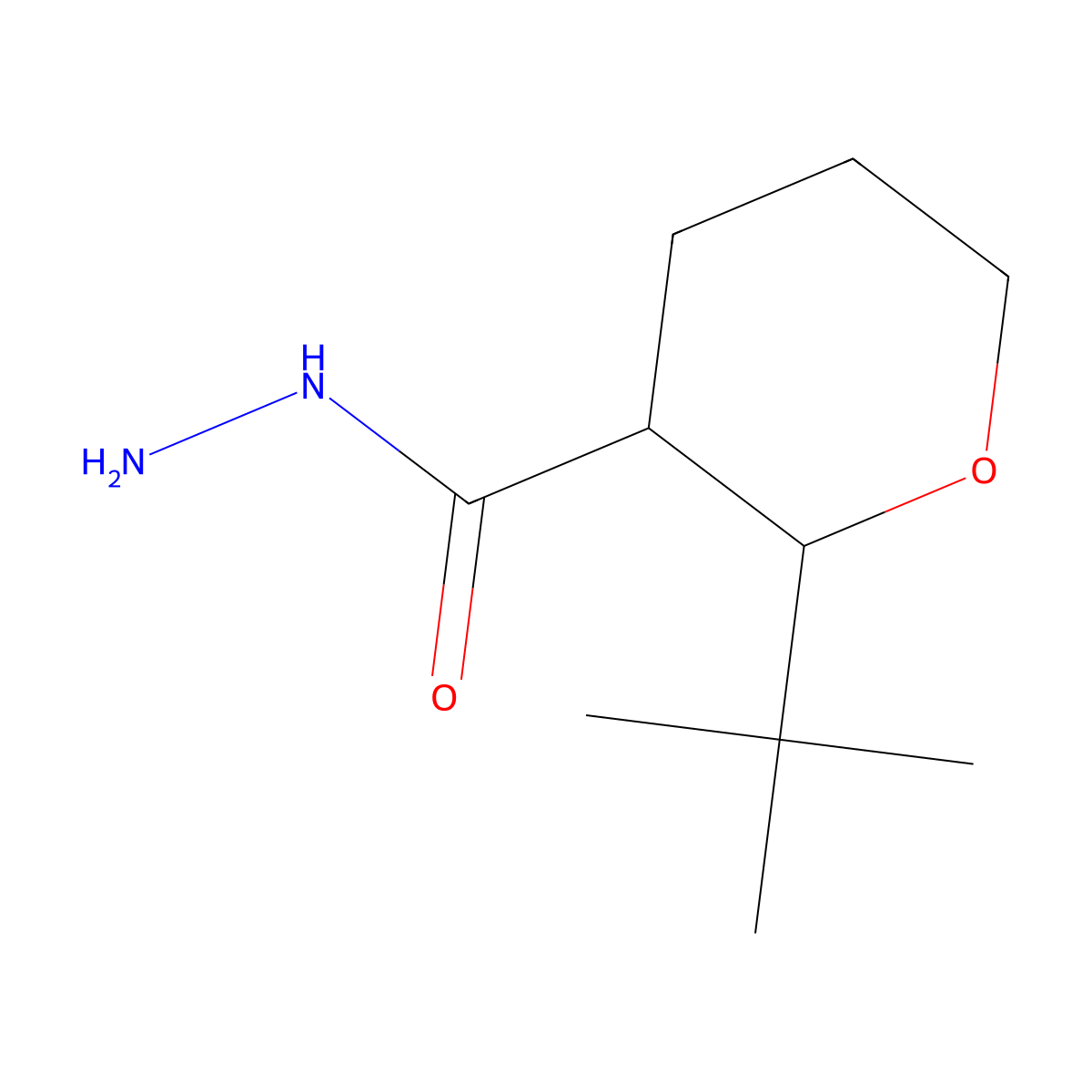 (2R,3R)-2-Tert-butyloxane-3-carbohydrazide molecular structure, CAS 1932166-94-3