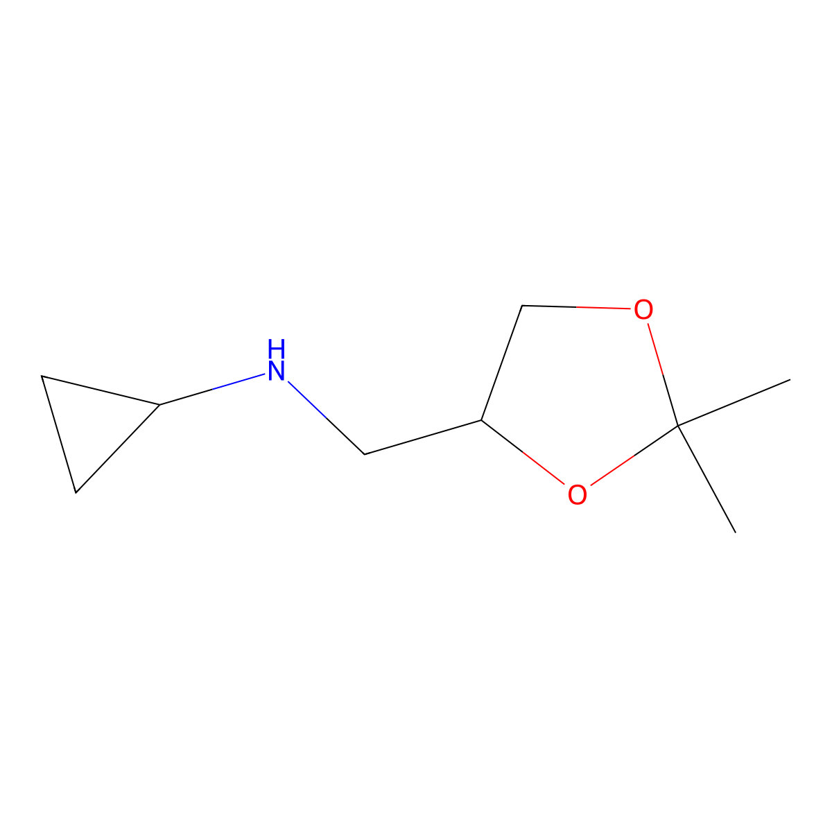 N-{[(4S)-2,2-dimethyl-1,3-dioxolan-4-yl]methyl}cyclopropanamine molecular structure, CAS 1932169-24-8