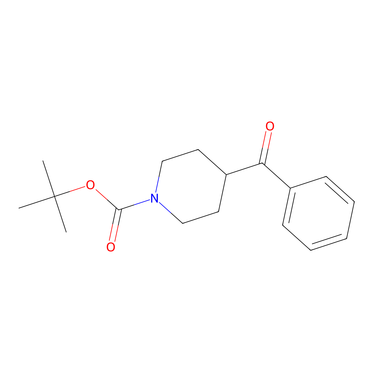 Tert-butyl 4-benzoylpiperidine-1-carboxylate molecular structure, CAS 193217-39-9