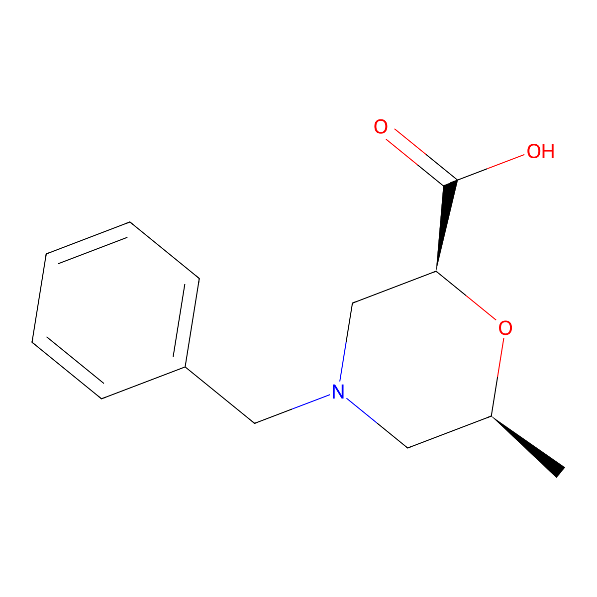 (2S,6S)-4-benzyl-6-methylmorpholine-2-carboxylic acid molecular structure, CAS 1932178-65-8