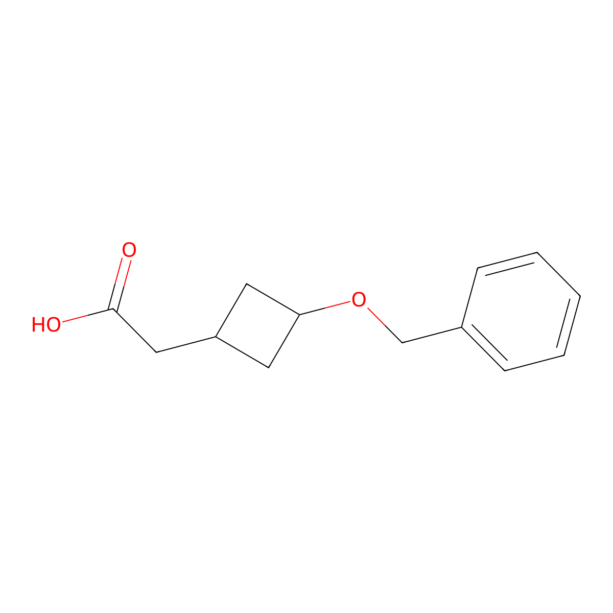 Rac-2-[(1s,3s)-3-(benzyloxy)cyclobutyl]acetic acid molecular structure, CAS 1932186-12-3