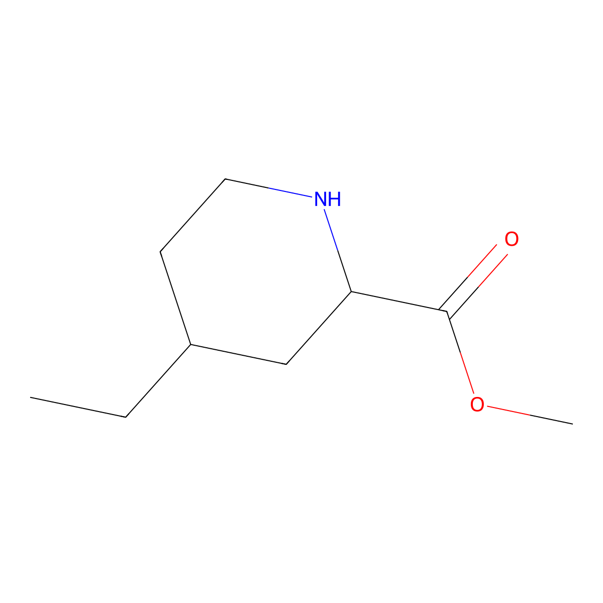 rac-methyl (2R,4S)-4-ethylpiperidine-2-carboxylate molecular structure, CAS 1932190-42-5