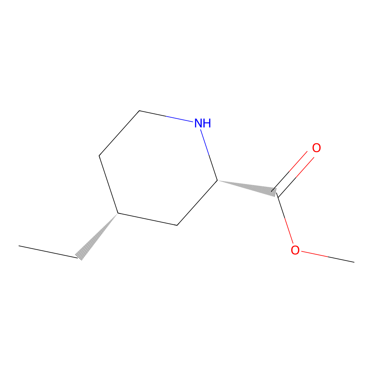 rac-methyl (2R,4S)-4-ethylpiperidine-2-carboxylate molecular structure, CAS 1932190-42-5