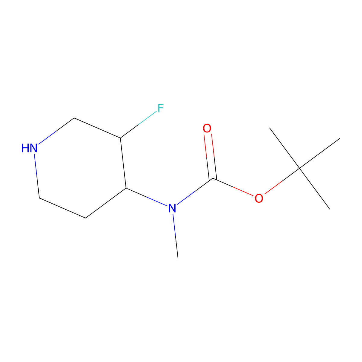 tert-butyl N-[(3S,4S)-3-fluoropiperidin-4-yl]-N-methylcarbamate molecular structure, CAS 1932198-08-7