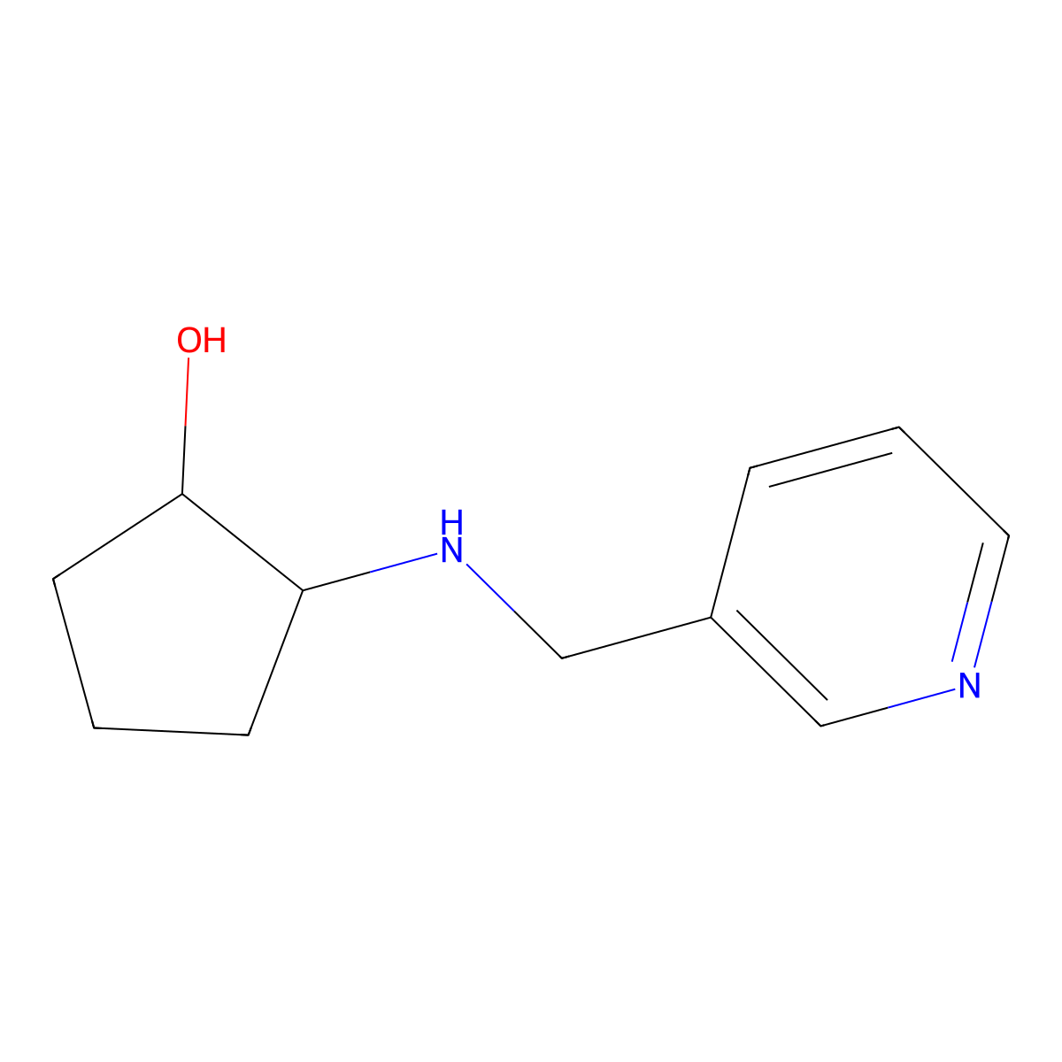 (1R,2R)-2-((Pyridin-3-ylmethyl)amino)cyclopentan-1-ol molecular structure, CAS 1932205-14-5
