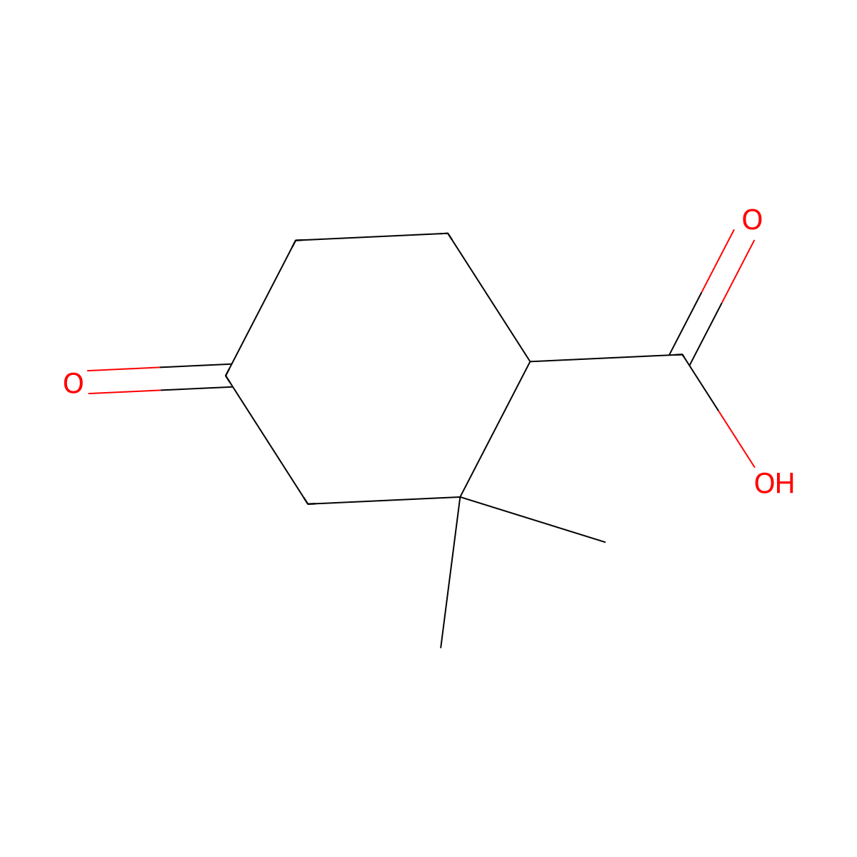 (1S)-2,2-dimethyl-4-oxocyclohexane-1-carboxylic acid molecular structure, CAS 1932214-46-4