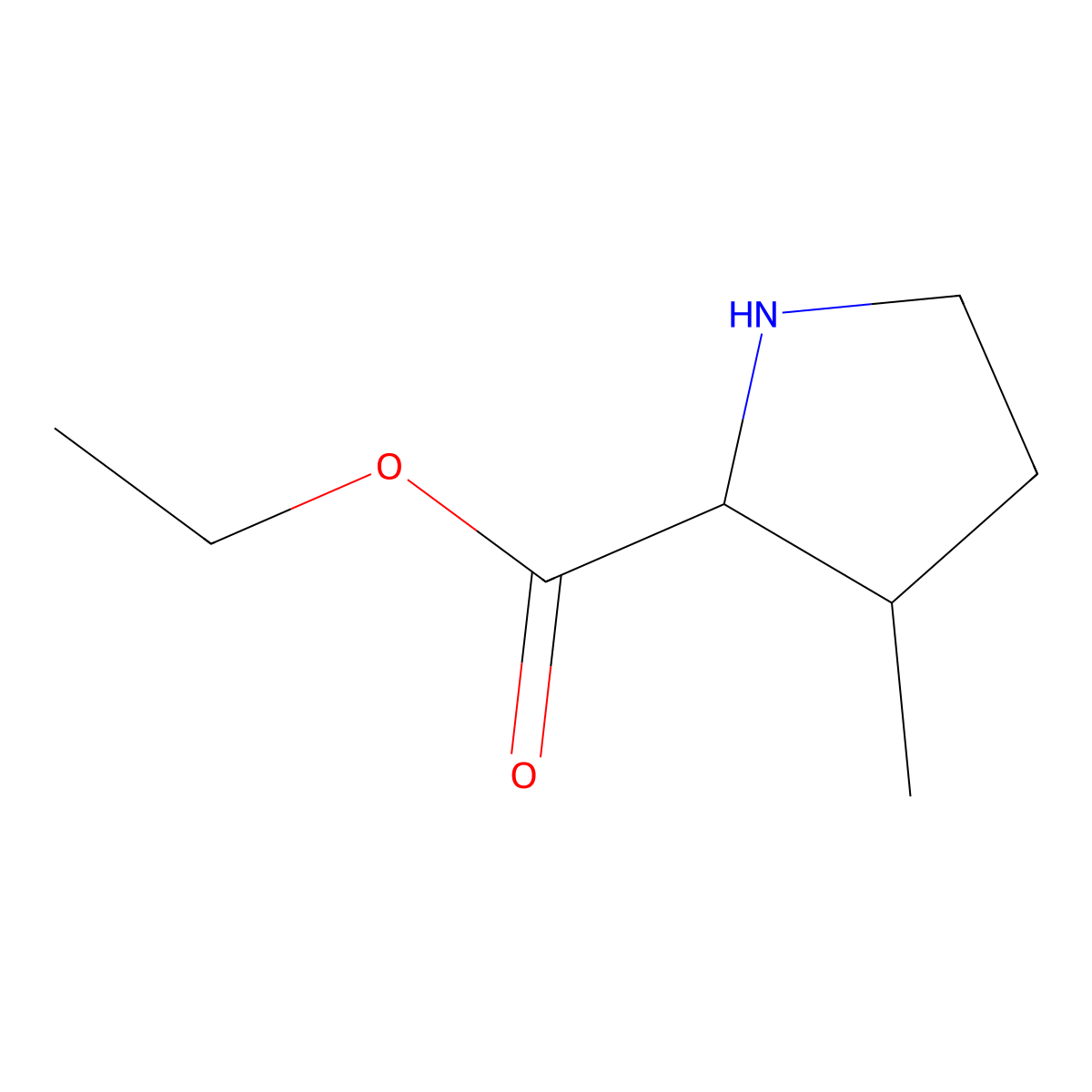 Ethyl (2R,3S)-3-Methylpyrrolidine-2-carboxylate molecular structure, CAS 1932215-82-1