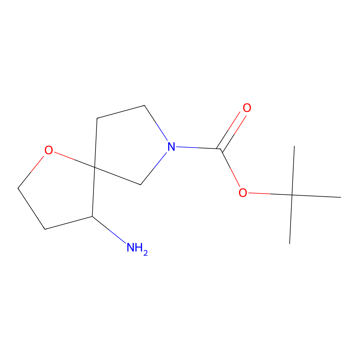 tert-Butyl (4R,5S)-4-amino-1-oxa-7-azaspiro[4.4]nonane-7-carboxylate molecular structure, CAS 1932216-64-2