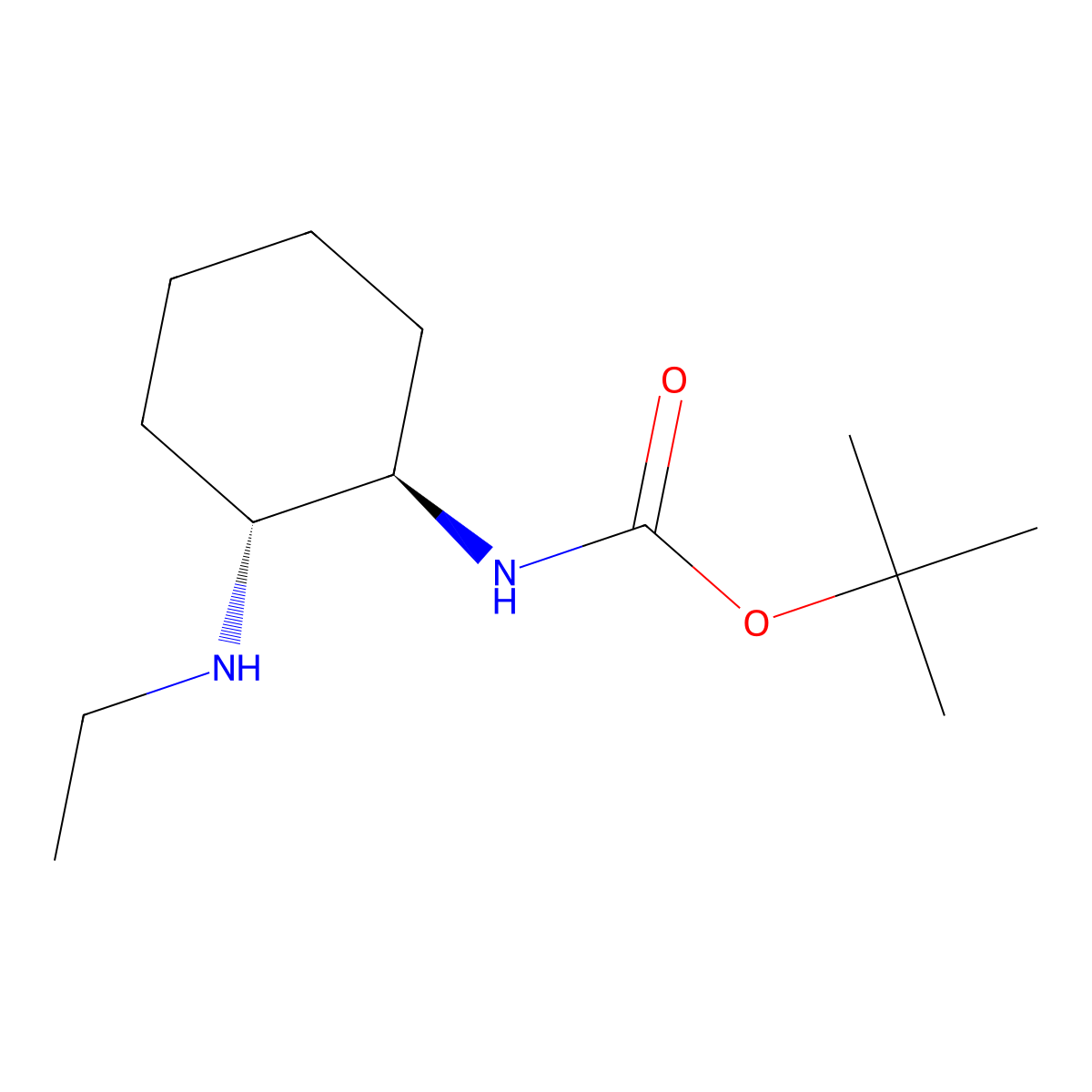 tert-butyl N-((1R,2R)-2-(ethylamino)cyclohexyl)carbamate molecular structure, CAS 1932216-98-2