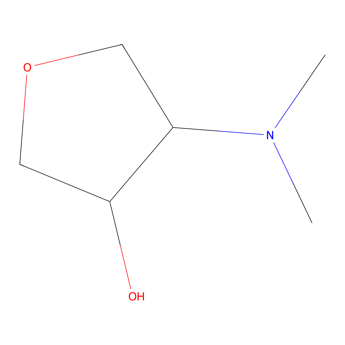 rac-(3R,4S)-4-(dimethylamino)oxolan-3-ol molecular structure, CAS 1932219-63-0