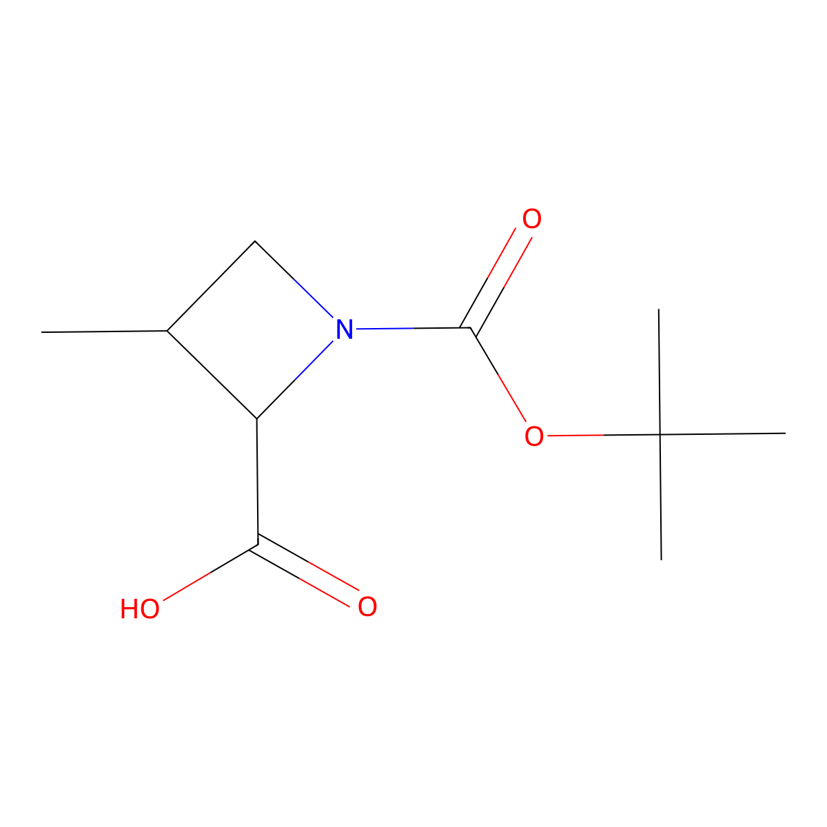 (2R,3S)-1-[(tert-butoxy)carbonyl]-3-methylazetidine-2-carboxylic acid molecular structure, CAS 1932219-81-2