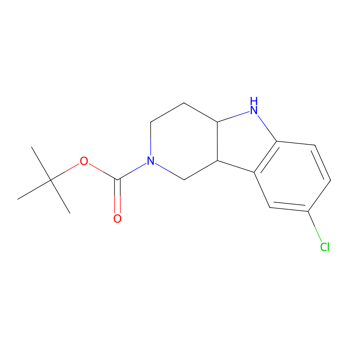 tert-butyl8-chloro-3,4,4a,5-tetrahydro-1H-pyrido[4,3-b]indole-2(9bH)-carboxylate molecular structure, CAS 1932225-20-1