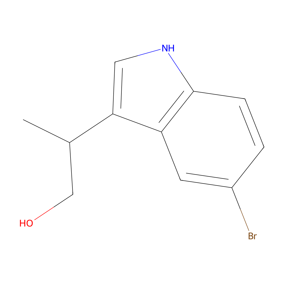 (R)-2-(5-Bromo-1H-indol-3-yl)propan-1-ol molecular structure, CAS 1932230-04-0