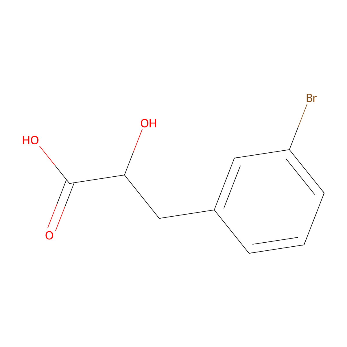 (2R)-3-(3-bromophenyl)-2-hydroxypropanoic acid molecular structure, CAS 1932233-01-6