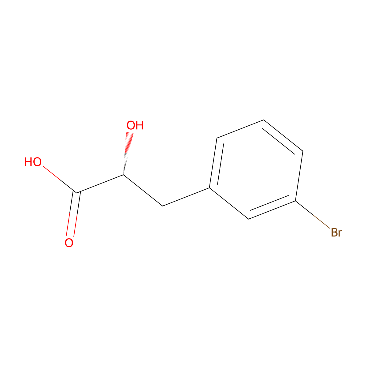 (2R)-3-(3-bromophenyl)-2-hydroxypropanoic acid molecular structure, CAS 1932233-01-6