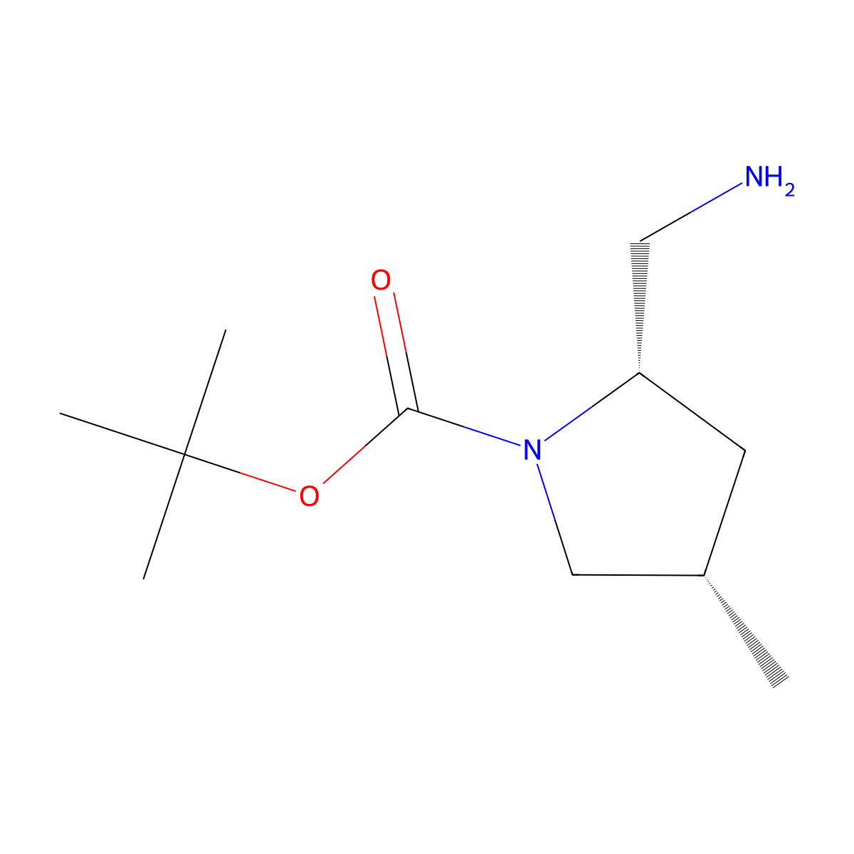 cis-1-Boc-2-aminomethyl-4-methylpyrrolidine molecular structure, CAS 1932233-40-3
