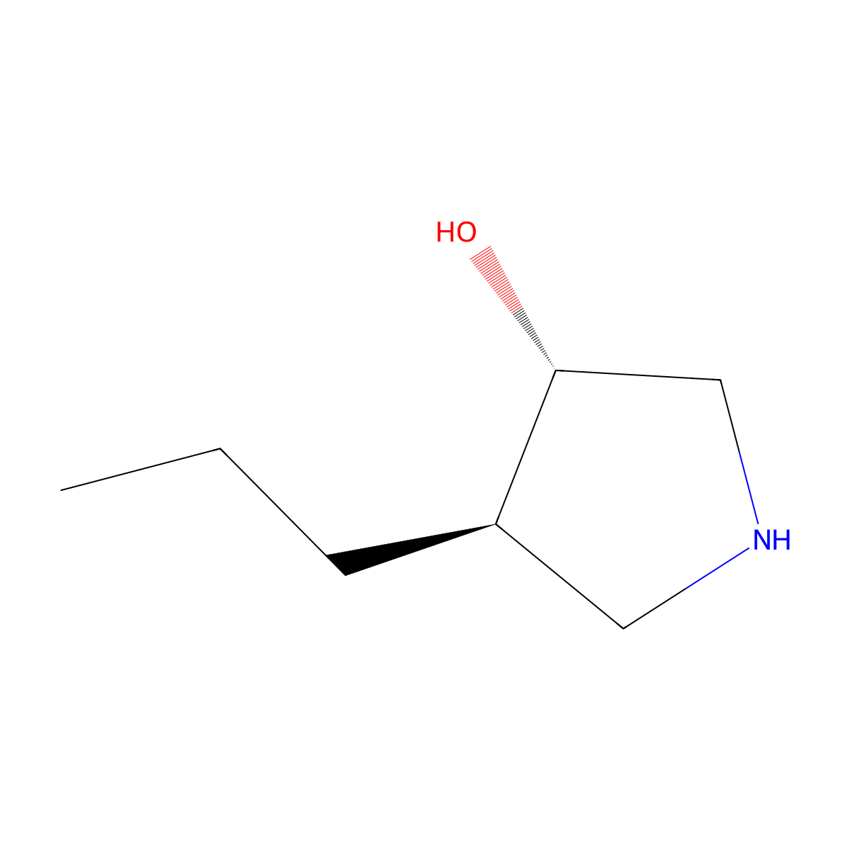 Rac-(3r,4s)-4-propylpyrrolidin-3-ol molecular structure, CAS 1932236-27-5