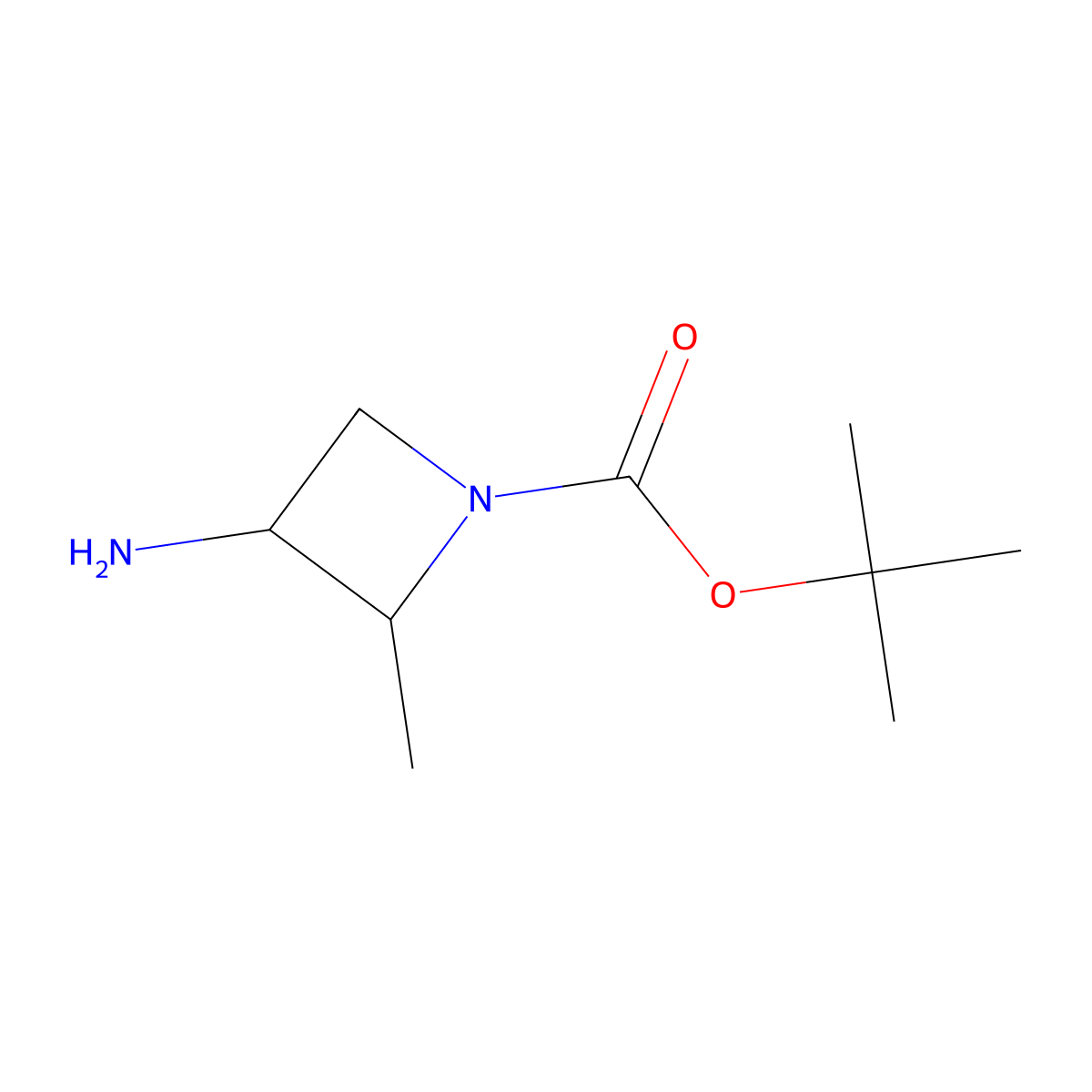 tert-Butyl (2R,3S)-3-amino-2-methylazetidine-1-carboxylate molecular structure, CAS 1932238-83-9